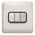 Lisse Stainless Steel 3G 2W Switch BLK